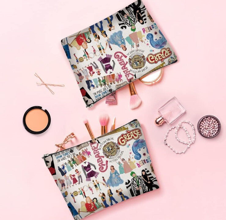 Musical Theater Cosmetic Makeup Bag Gift - Hairspray & Cabaret Theme