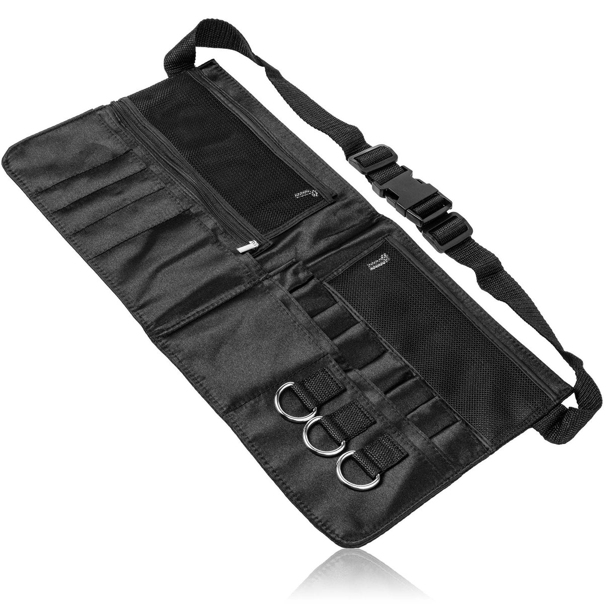 Professional Makeup Brush Apron with Adjustable Belt - Cosmetic Organizer for Artists