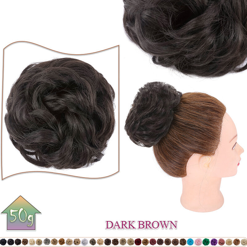 Curly Messy Bun Hair Extension Scrunchie Natural Updo Thick Human Hair
