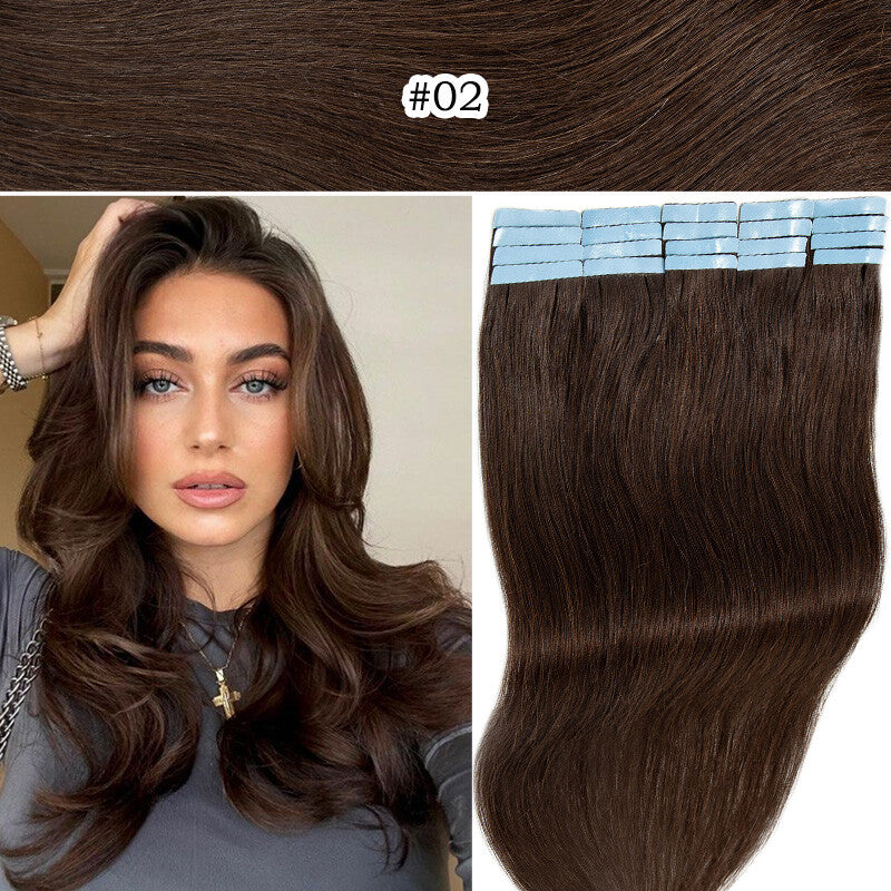 Indian Remy Tape-In Human Hair Extensions Full Head - Straight 200G