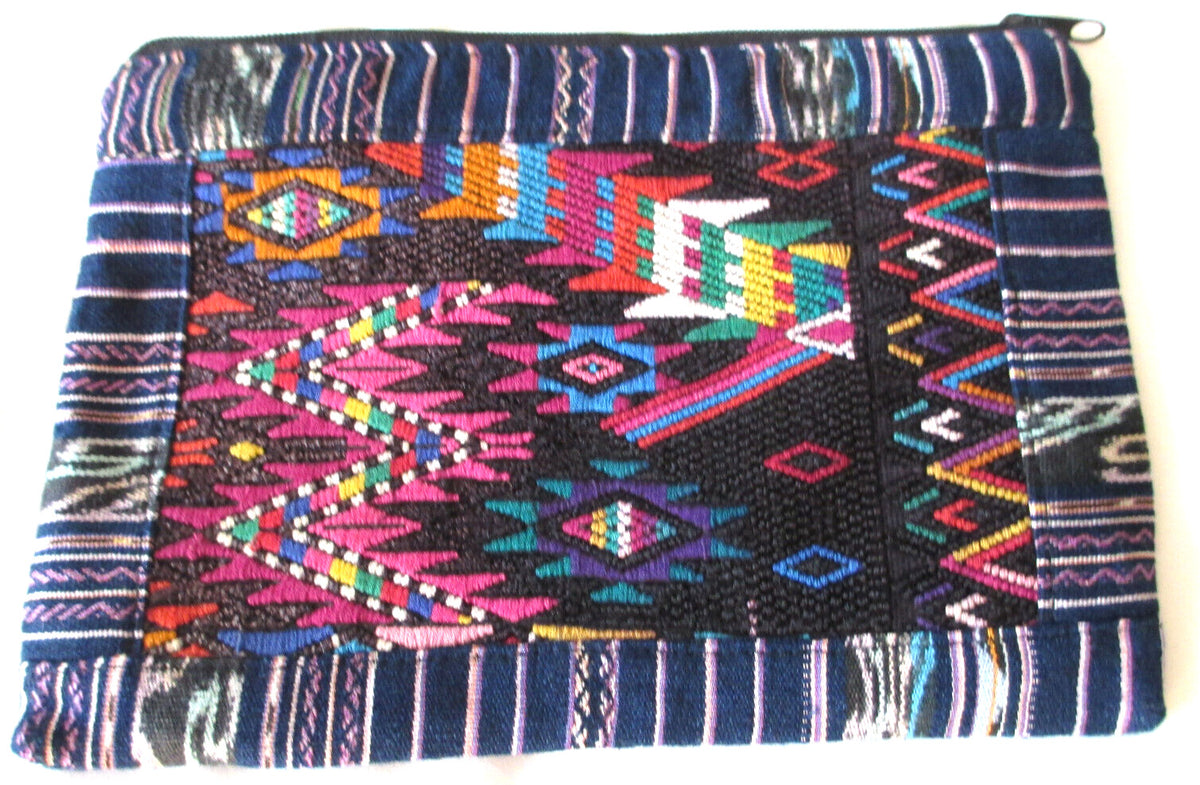 Guatemala Handmade Huipil Wallet - Geometric Cotton Clutch with Removable Strap