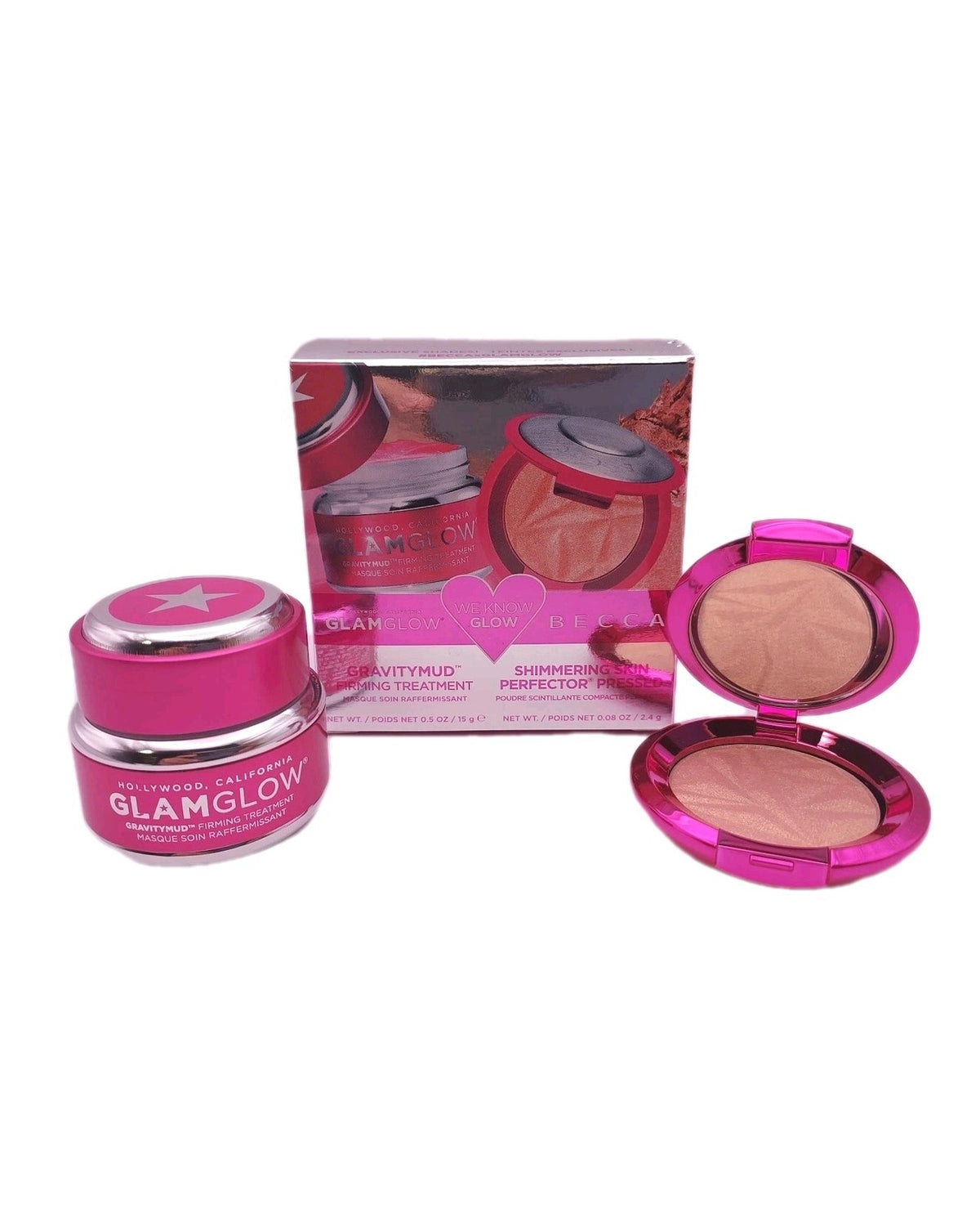 BECCA Glow & Rose Skin Perfector Gift Set - Gravity Mud & Rose Glow