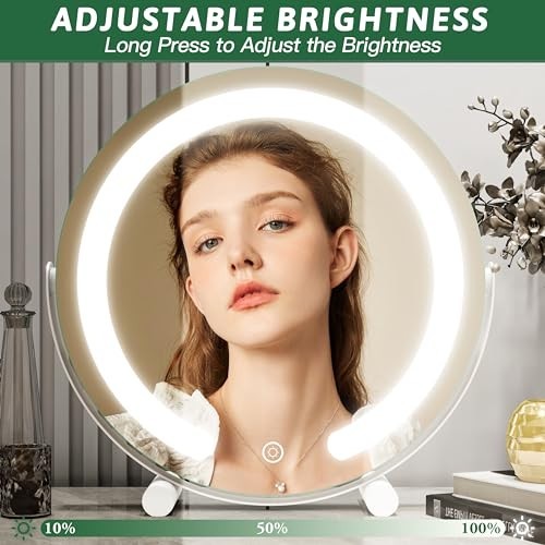 12 Inch Light Up Makeup Mirror with LED Lights - Vanity Mirror for Beauty