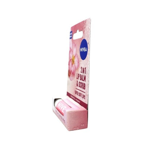 Lip Scrub & Balm Set with Rosehip Oil & Vitamin E - 2 Pack