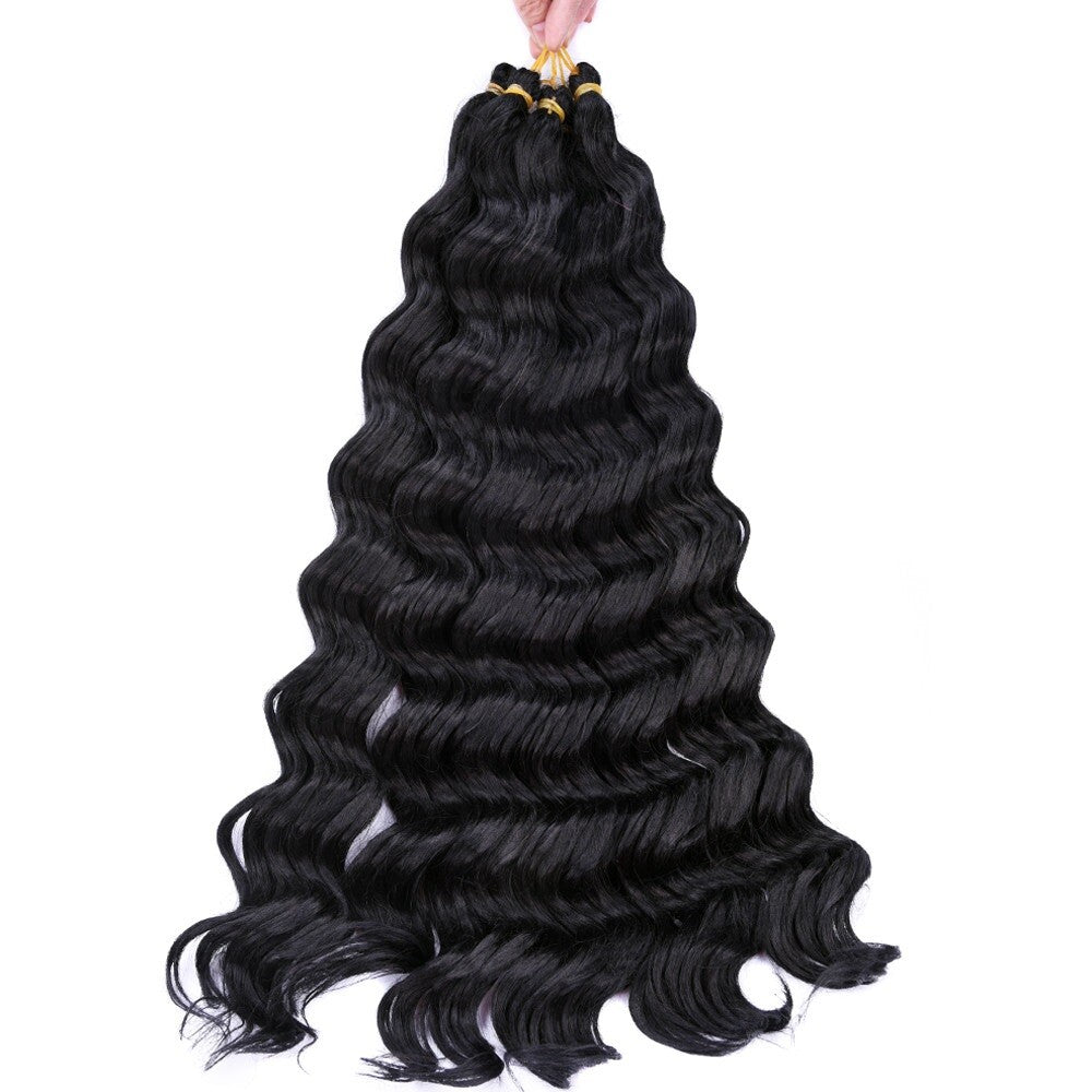 Synthetic Deep Wave Braiding Hair Bulk 18 Inch for Box Braids & Twists