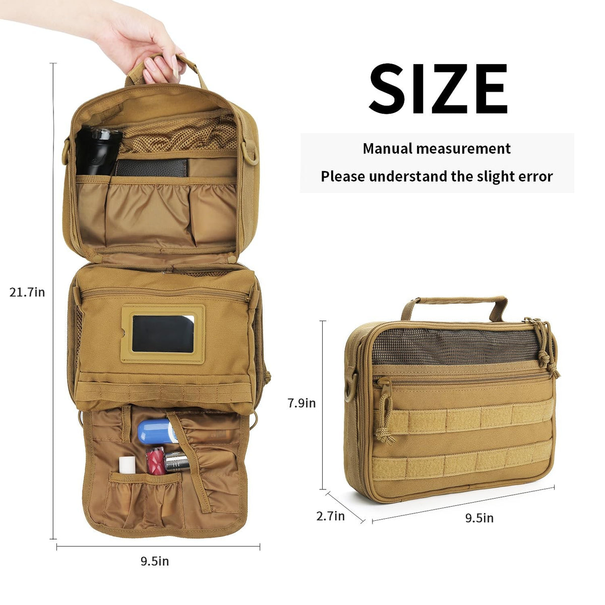 Men's Travel Toiletry Bag with Multiple Compartments & Hanging Design