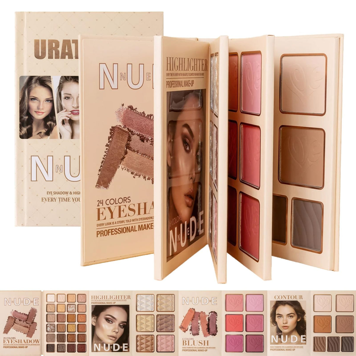 All-in-One Makeup Kit for Beginners - 24 Eyeshadows, Blush, Concealer, Highlighter