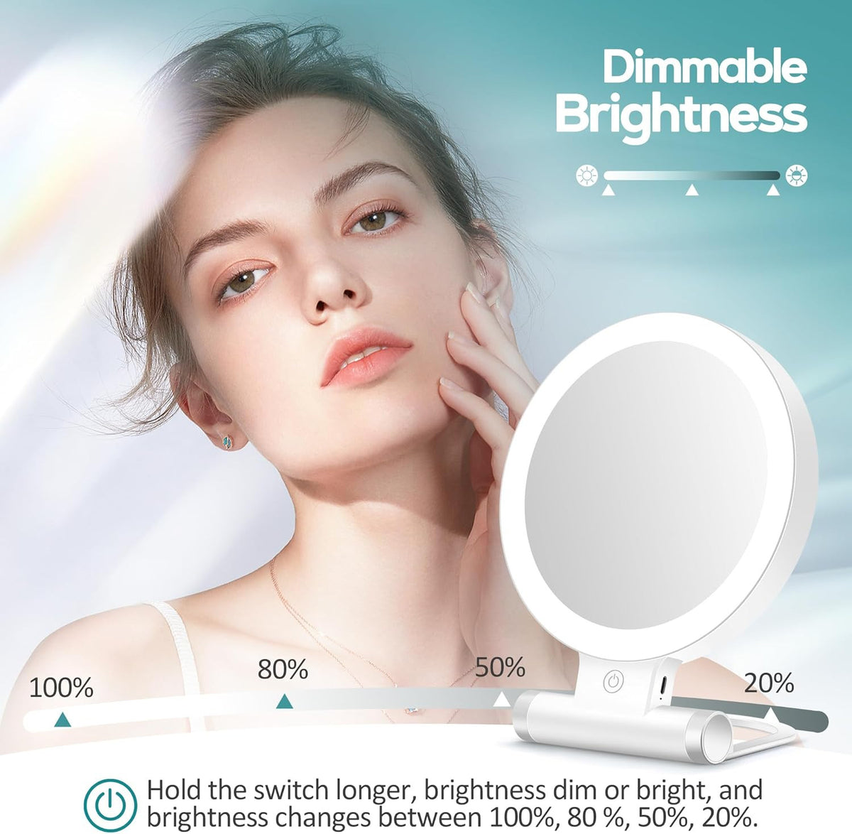 Magnifying Makeup Mirror with Light 30X Dual-Sided Tabletop Mirror
