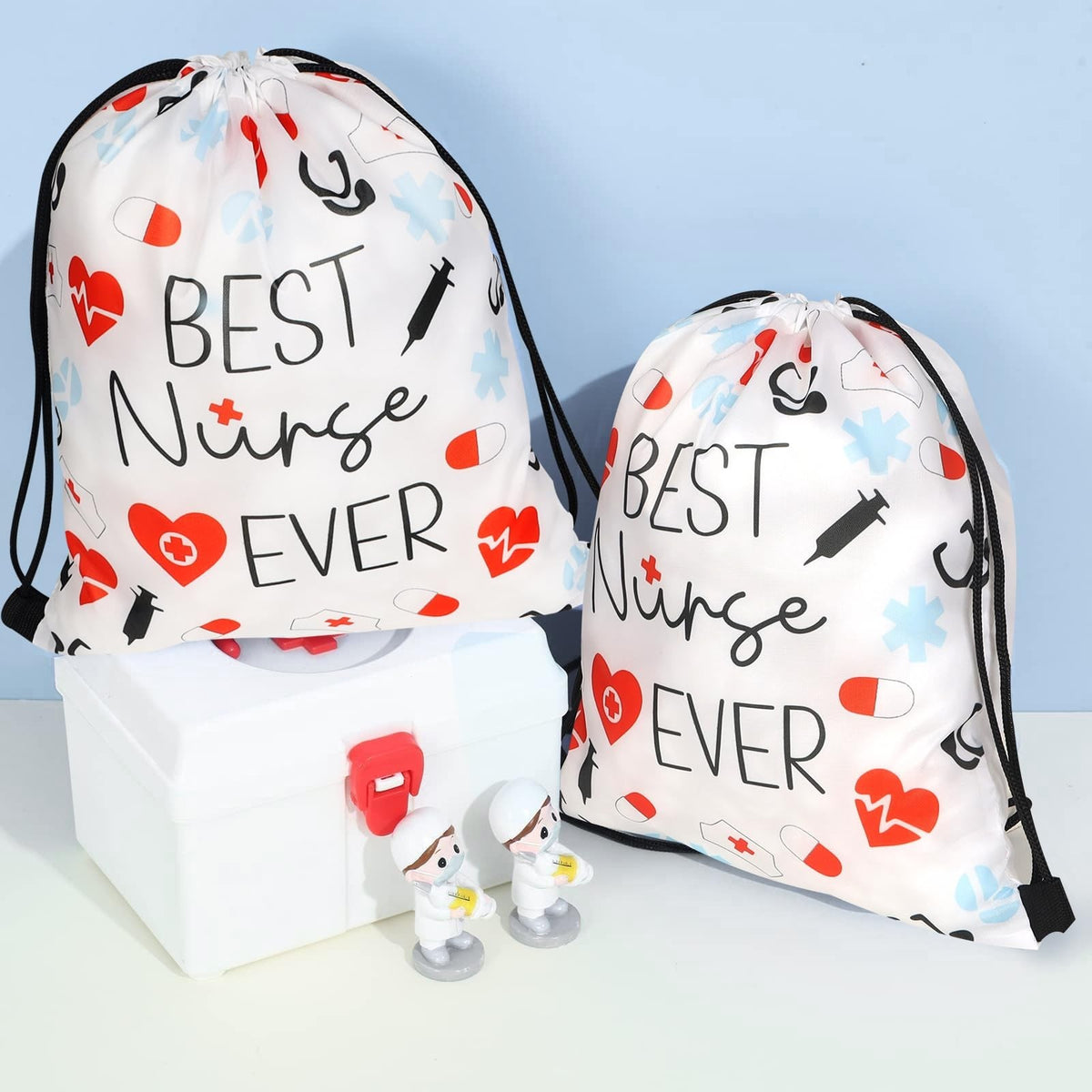 24 Pack Nurse Appreciation Gift Drawstring Backpacks for Nurse's Day & Week