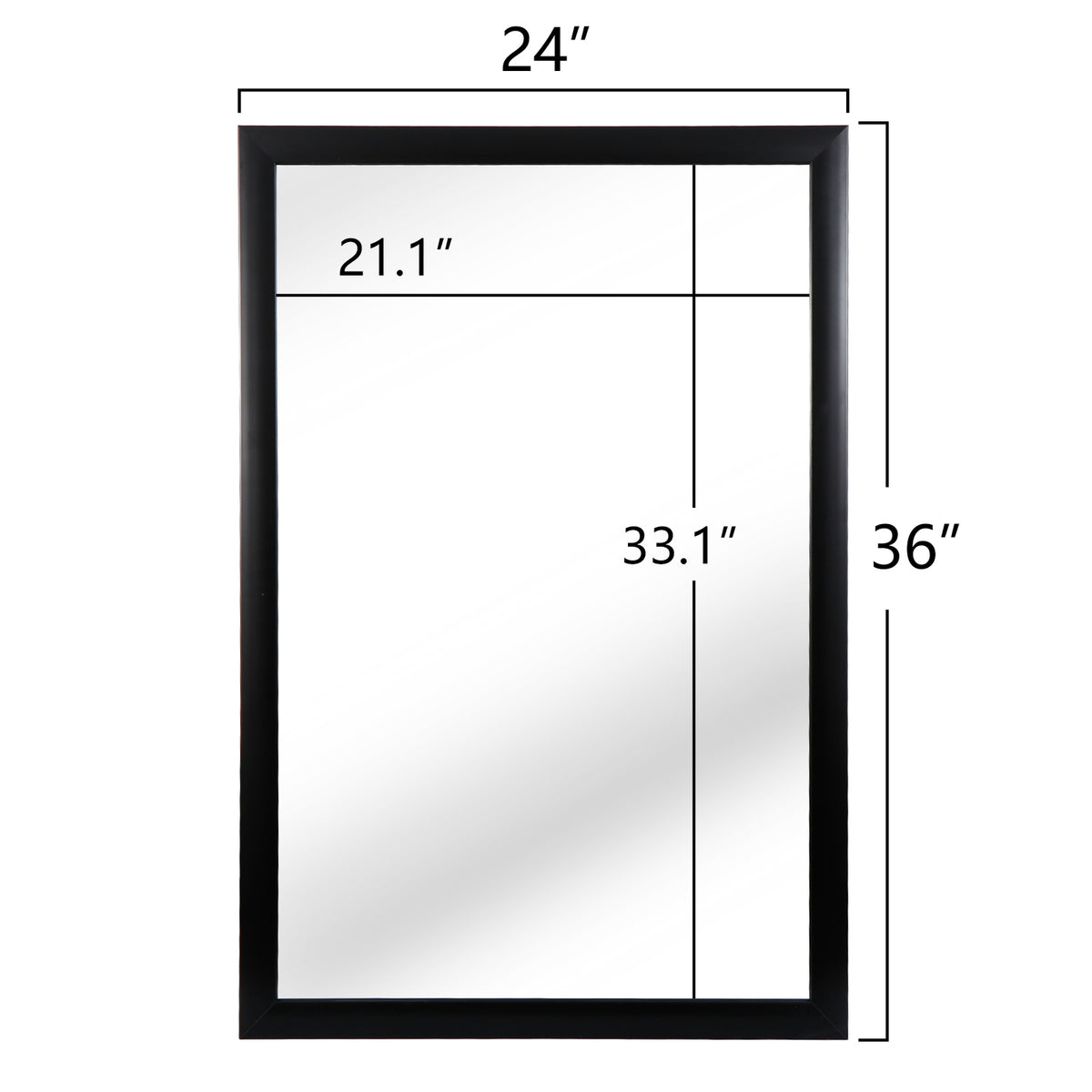 24x36 Inch Rectangular Wall Mirror for Bathroom & Bedroom PS Frame