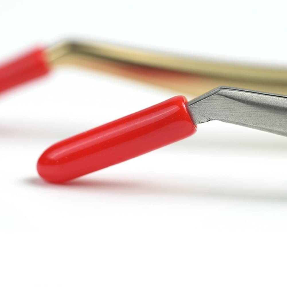 100 Pieces Red Silicone Eyelash Tweezers Tip Protectors - Eyelash Grafting Accessories