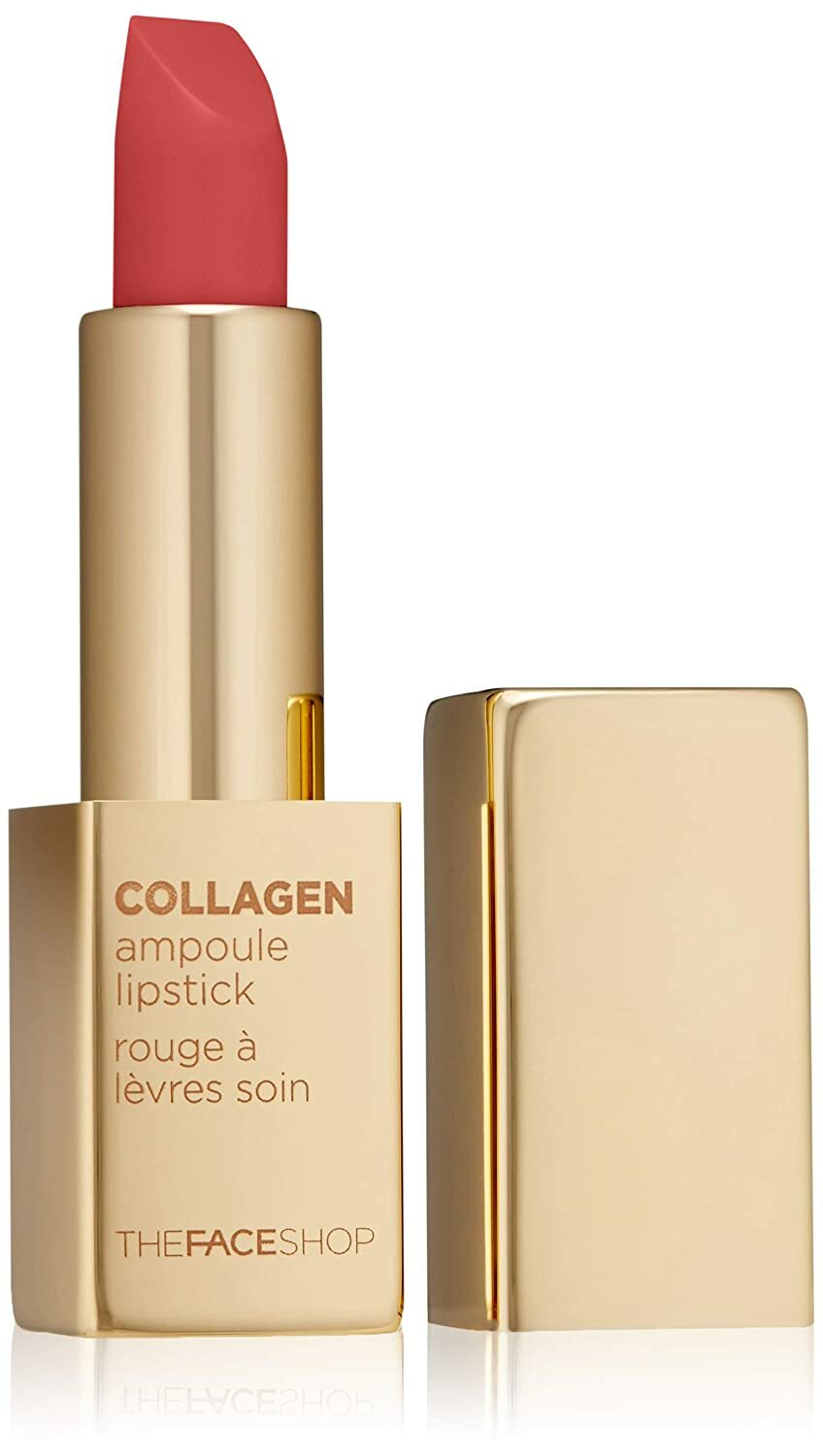 Collagen Lipstick - Anti-Aging Moisturizing Lip Color in Gel Coral 3.5g