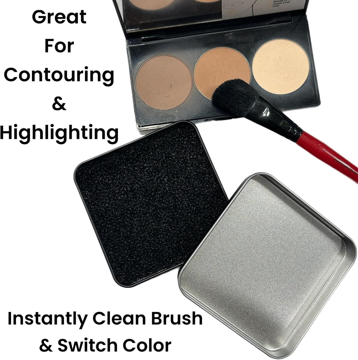 2-Pack Makeup Brush Cleaner Sponge Set - Instant No-Water Brush Cleaning Tool