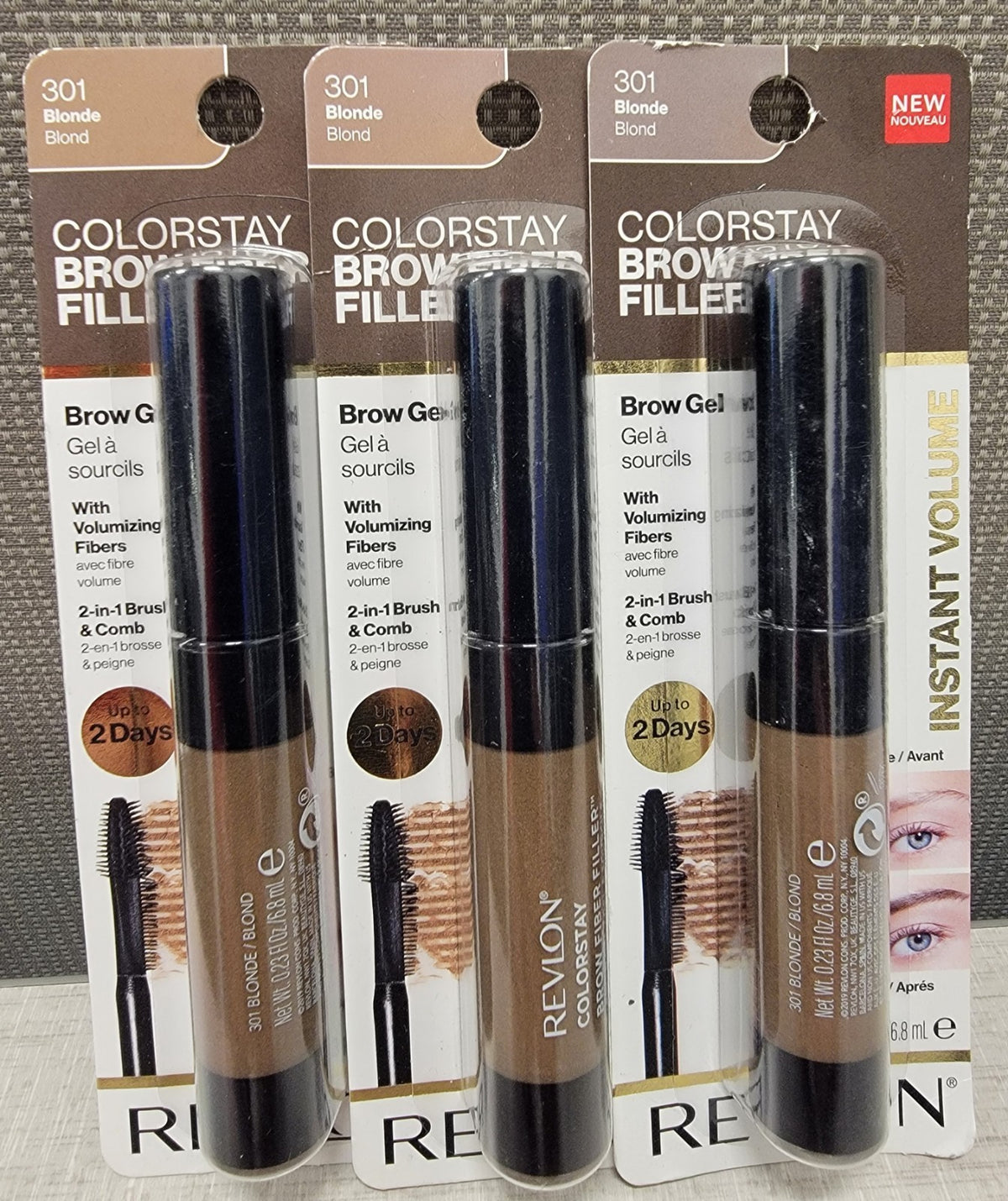Revlon ColorStay Brow Fiber Filler 301 Blonde - Brow Gel Set of 3