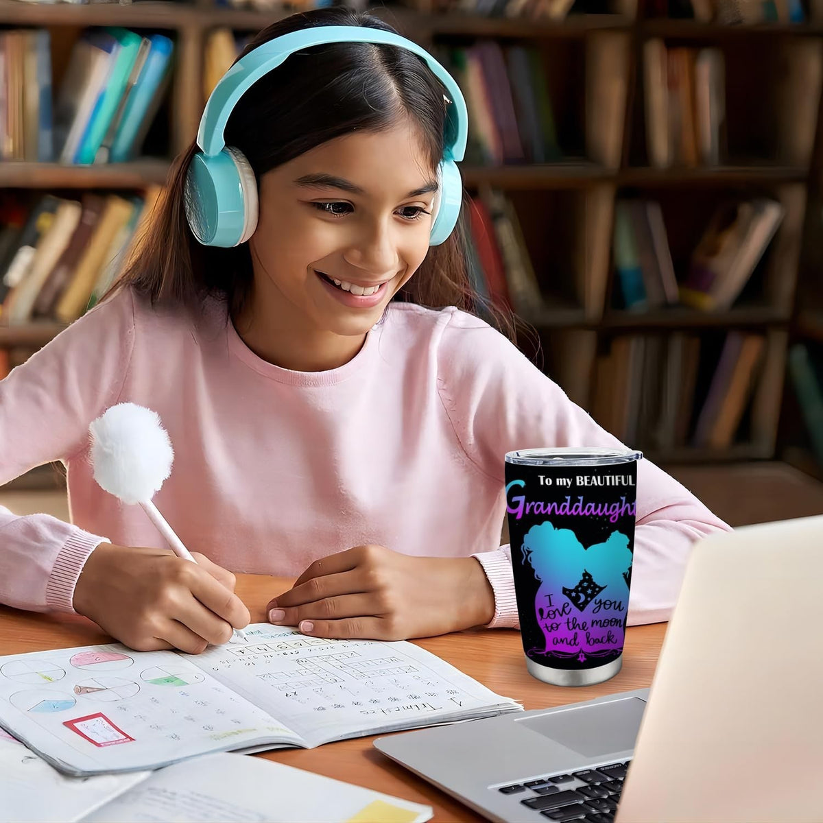 20oz Insulated Stainless Steel Tumbler Cup for Granddaughter - Gift from Grandma