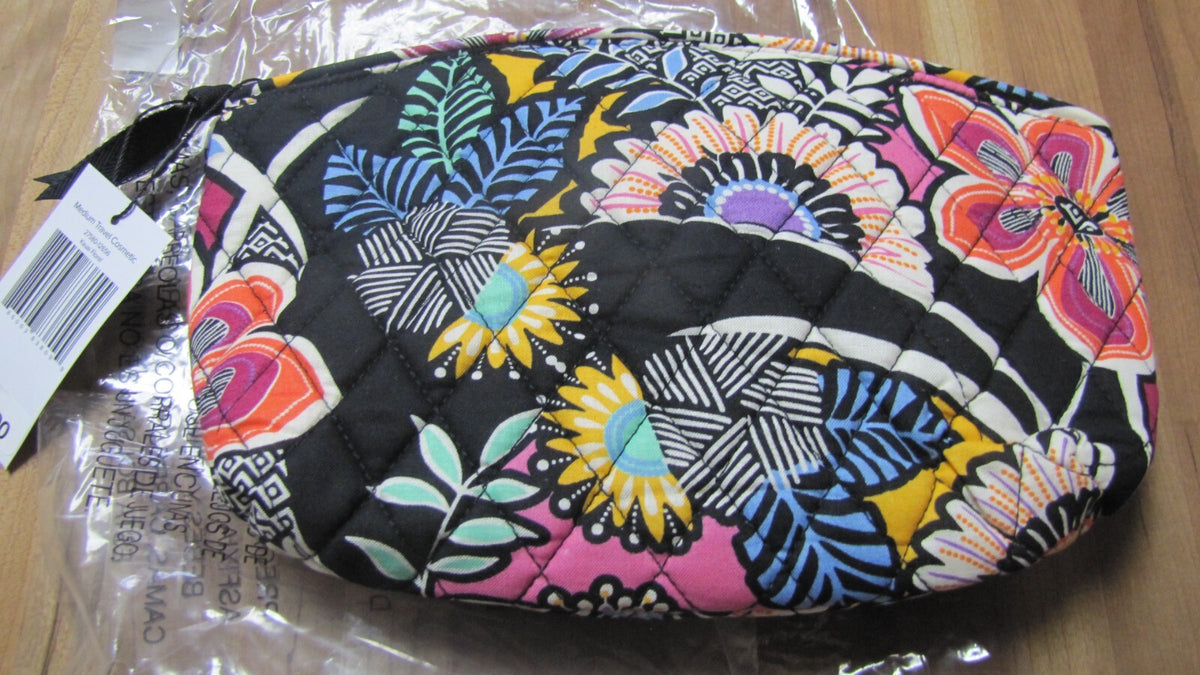 Medium Travel Cosmetic Case with Floral Pattern - Vera Bradley Inspired