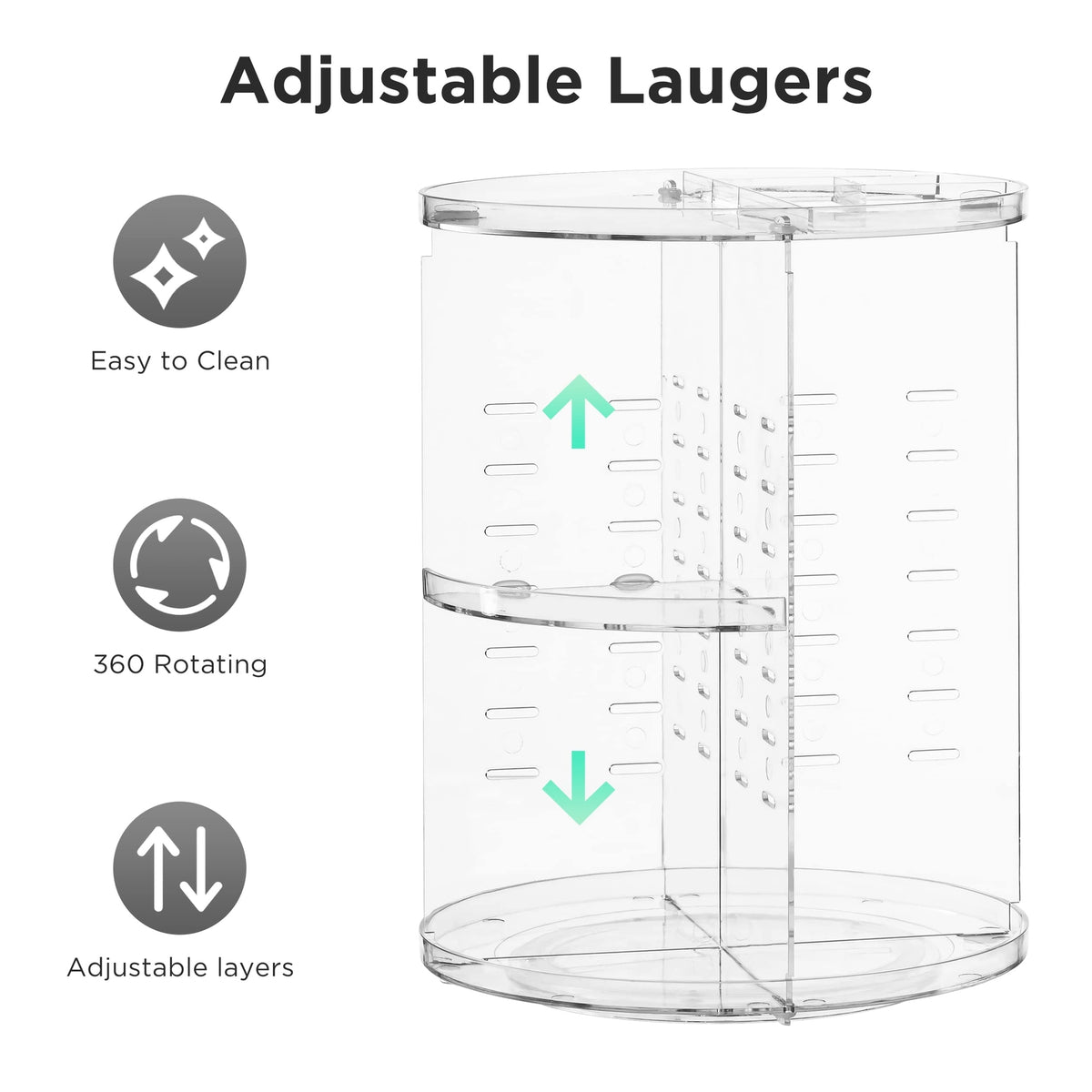 360 Degree Rotating Makeup Organizer with Large Capacity for Cosmetics & Perfume
