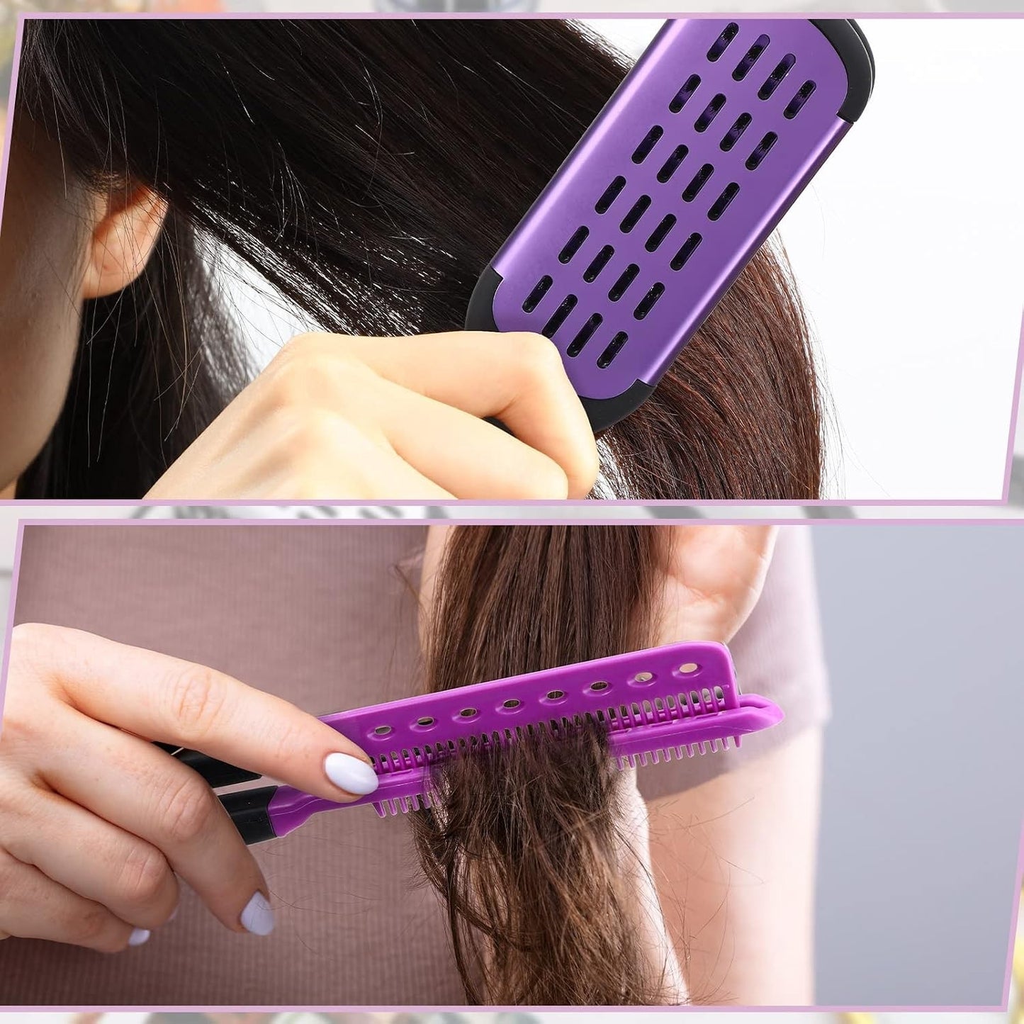 Double-Sided Hair Brush & Styling Comb Set for Effortless Straightening