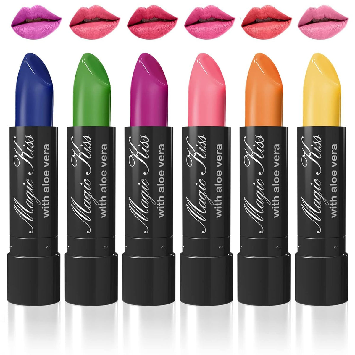 Color Changing Matte Lipstick Set with Aloe Vera - Waterproof, Long-Lasting, 6 Colors
