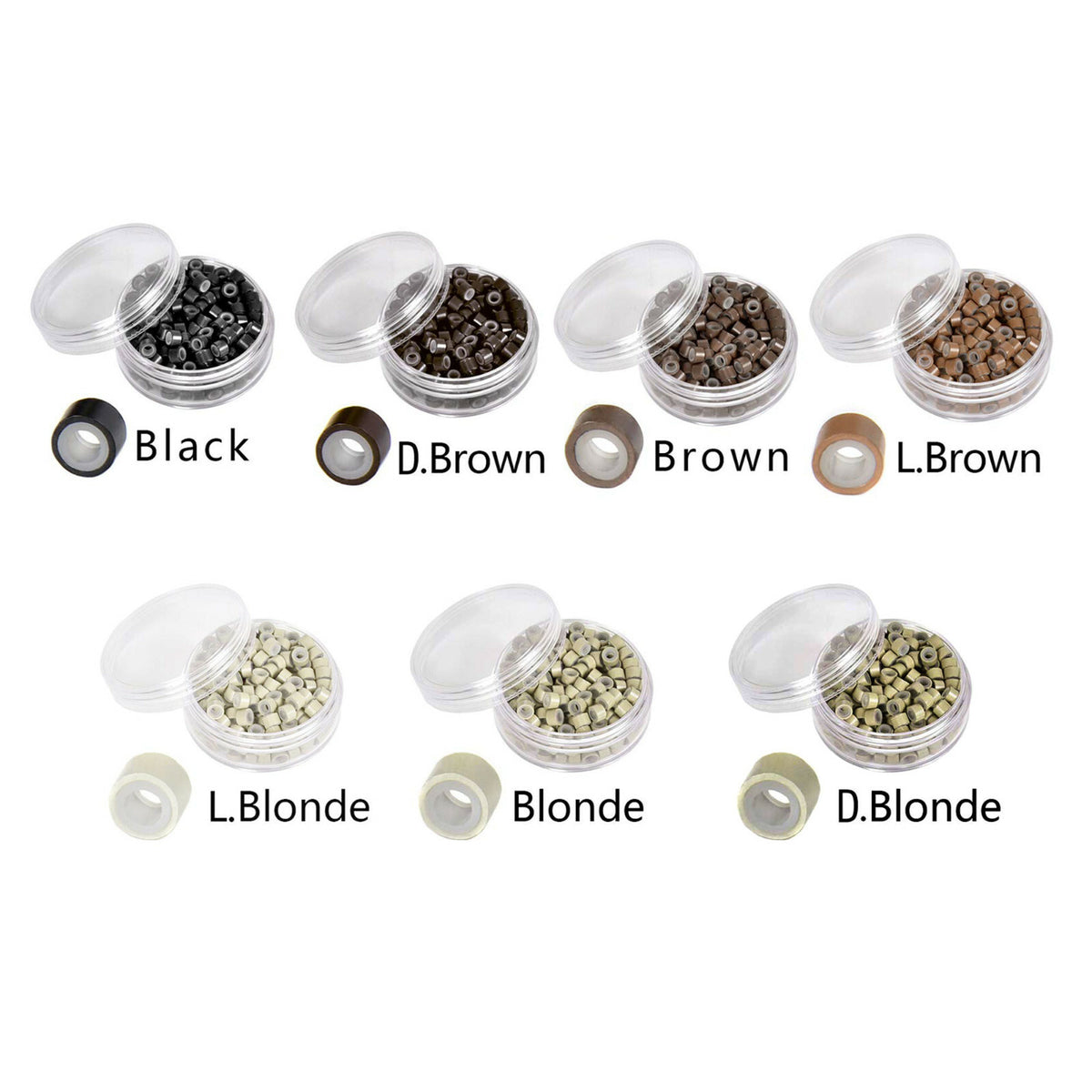 Micro Ring Beads for Hair Extensions Silicone Lined 5mm Crimp Beads