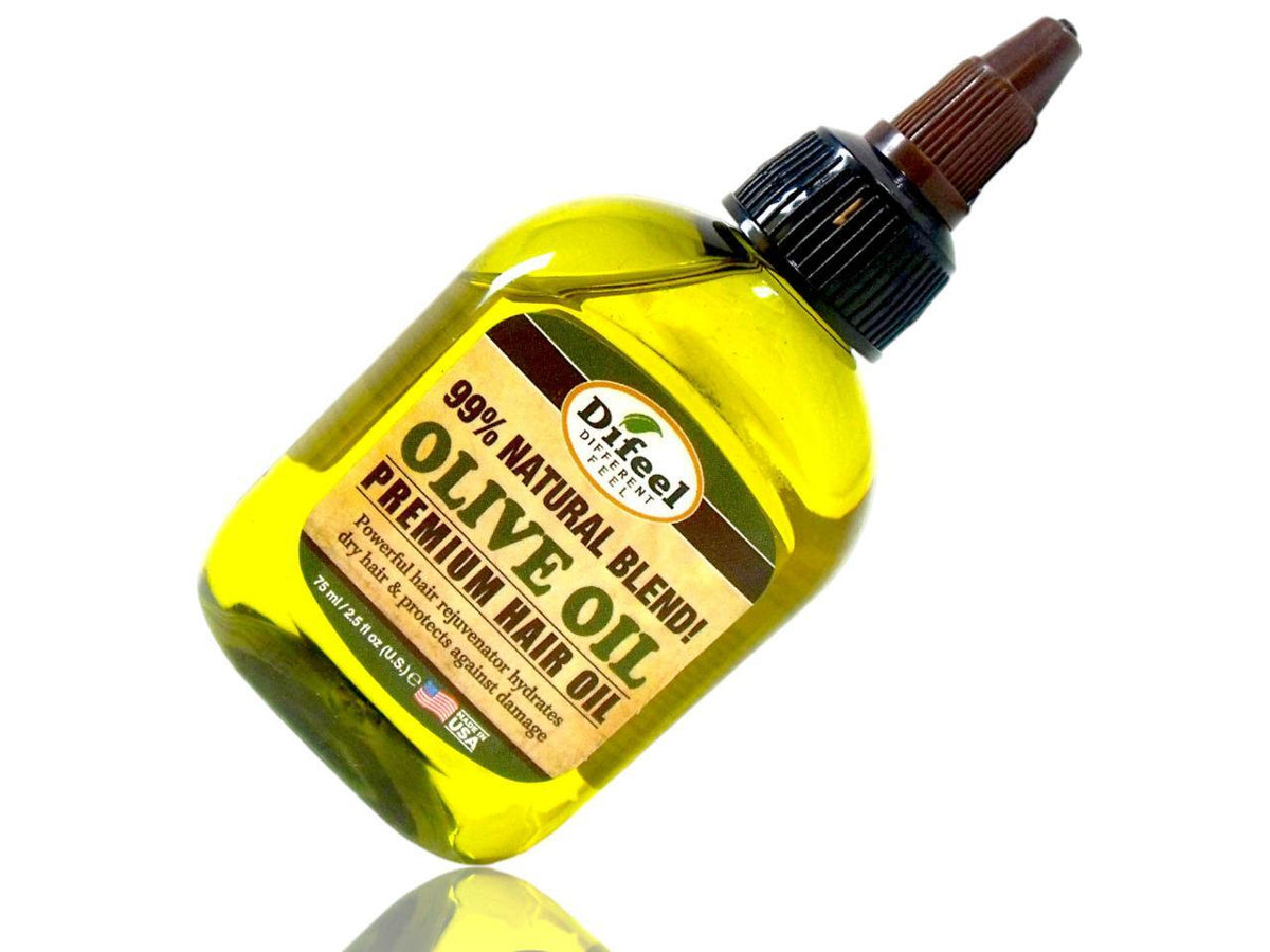 Natural Olive Oil Hair Treatment - 3 Bottles, Alcohol-Free, 2.5 oz Each