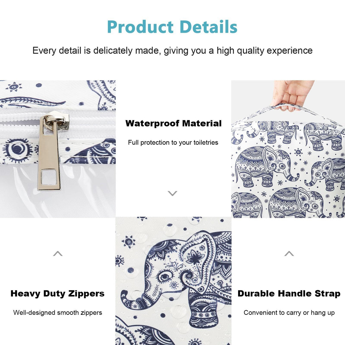 Large Portable Hanging Toiletry Bag with Sturdy Hook for Travel & Men & Women