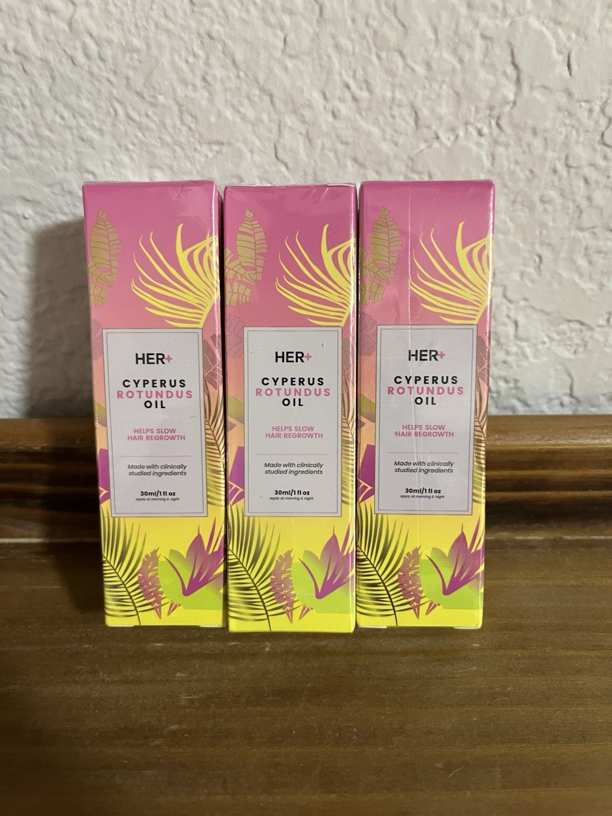 Her+ Cyperus Rotundus Hair Oil Set - Aloe Jojoba Almond Tea Tree 3x30ml