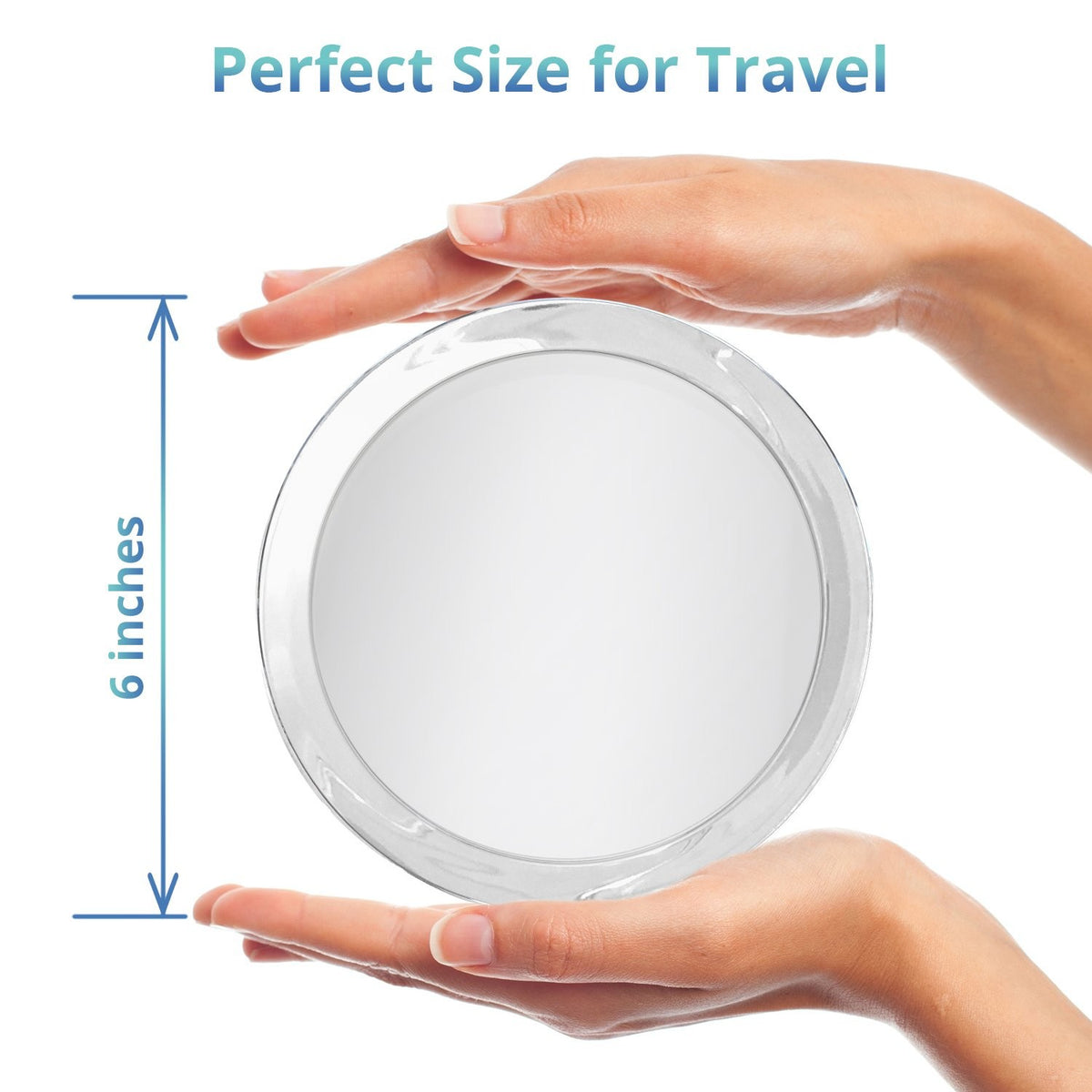 15X Magnifying 6 Inch Round Makeup Mirror with Suction Cups for Travel