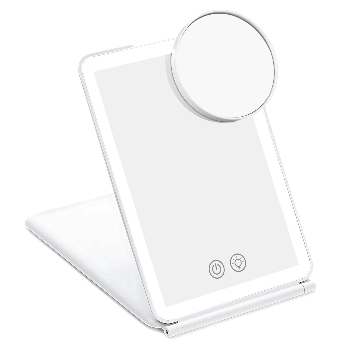 Dimmable LED Lighted Makeup Mirror with Touch Control and 10x Magnifier