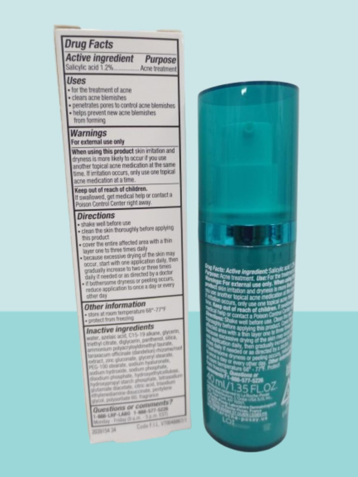 Acne Spot Treatment Gel - La Roche-Posay Effaclar A.Z. Medications, 1.35 oz, 2 Pack