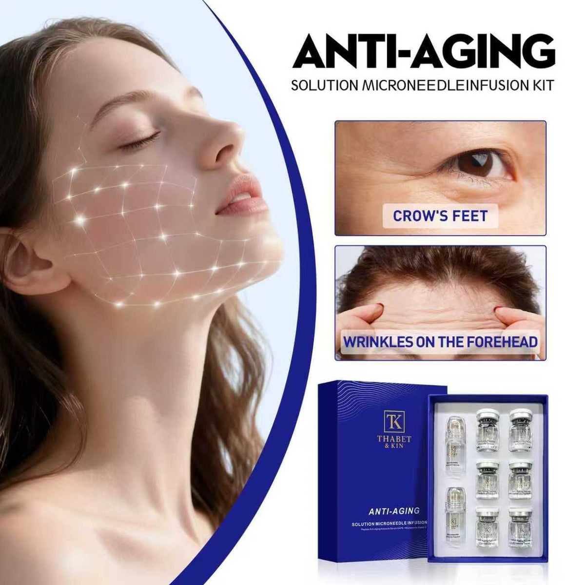 Anti-Aging Micro Infusion Device with Hyaluronic Acid Serum - 0.05mm Microneedle Skin Care System