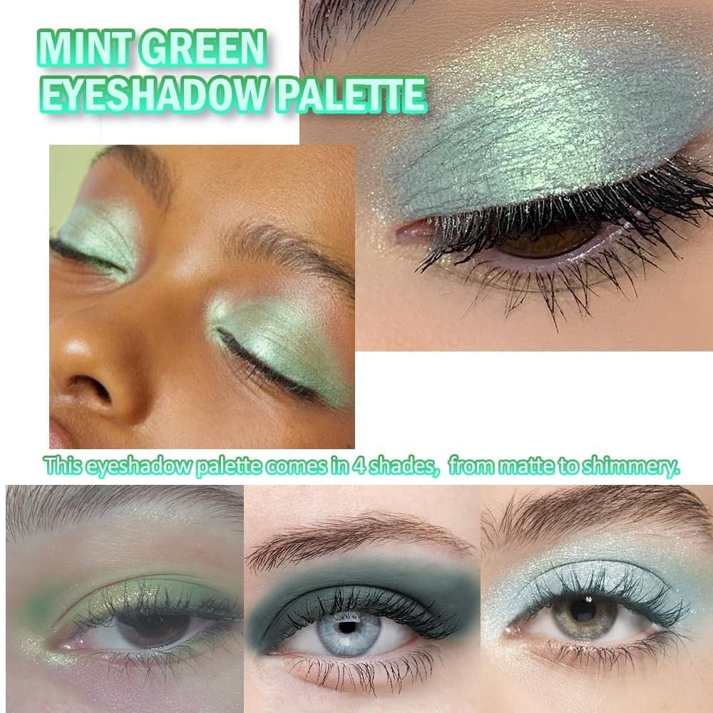 Green Eyeshadow Palette - Long-Lasting, Waterproof, Travel-Friendly
