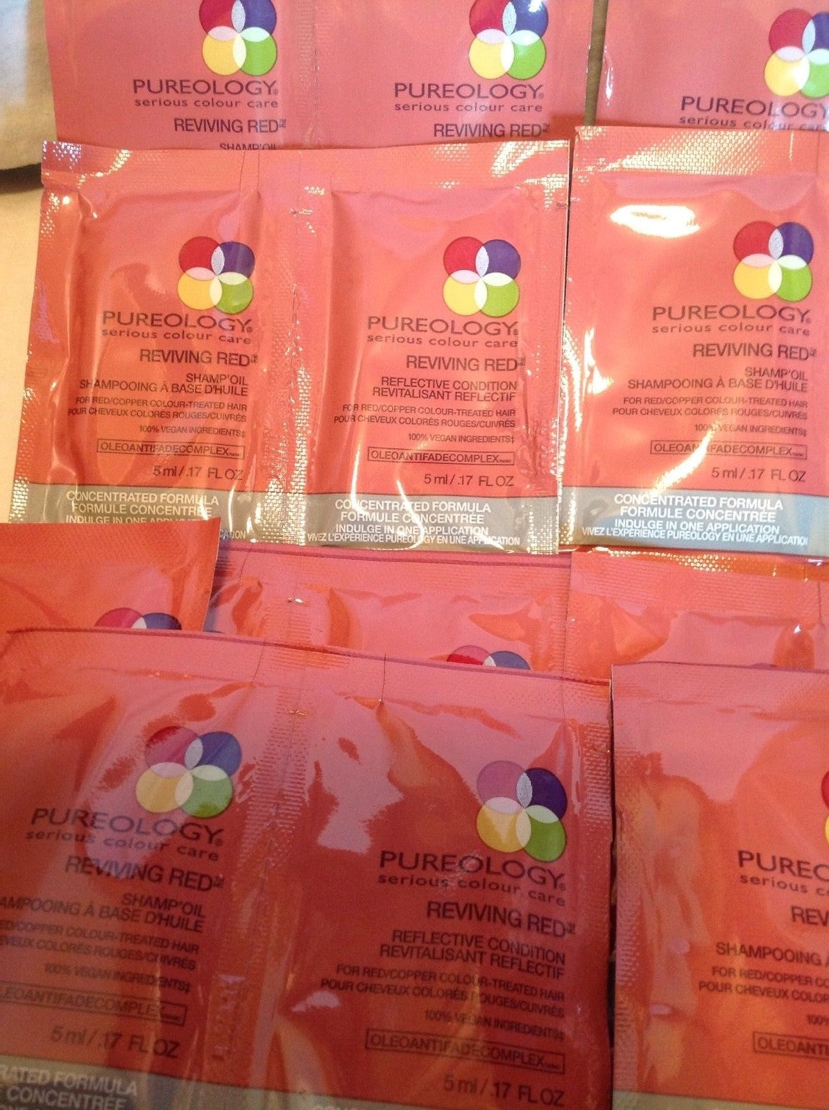 Reviving Red Shampoo & Conditioner Sample Pack - 18 Pcs