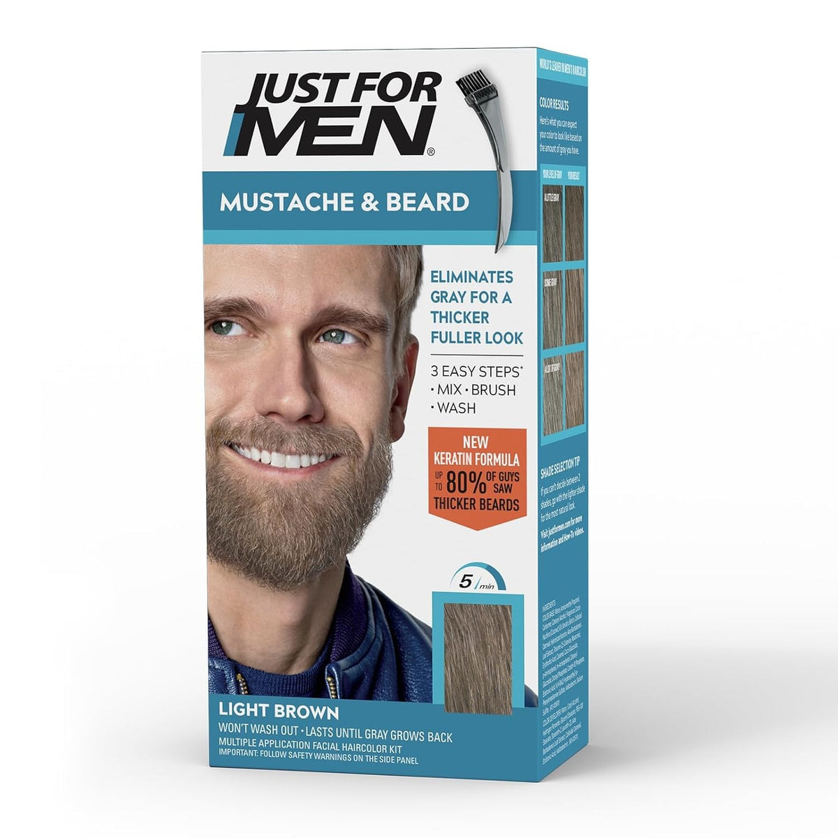 Mustache & Beard Color Light Brown - Fast 5-Minute Formula