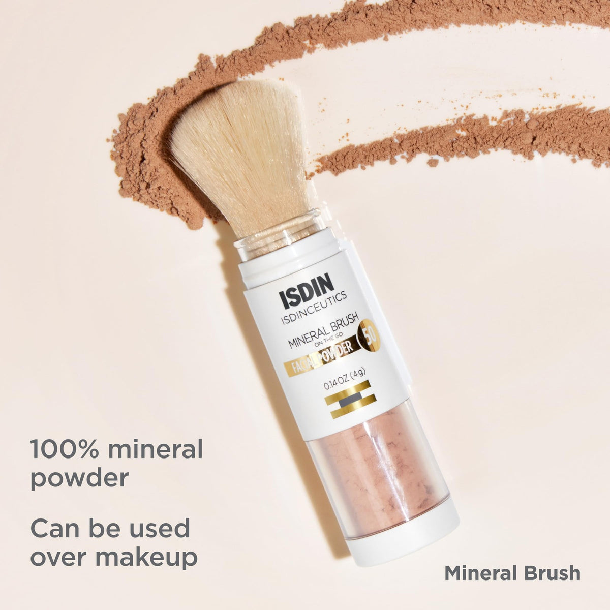 Mineral Facial Powder Brush On The Go Sunscreen & Makeup Applicator 50g