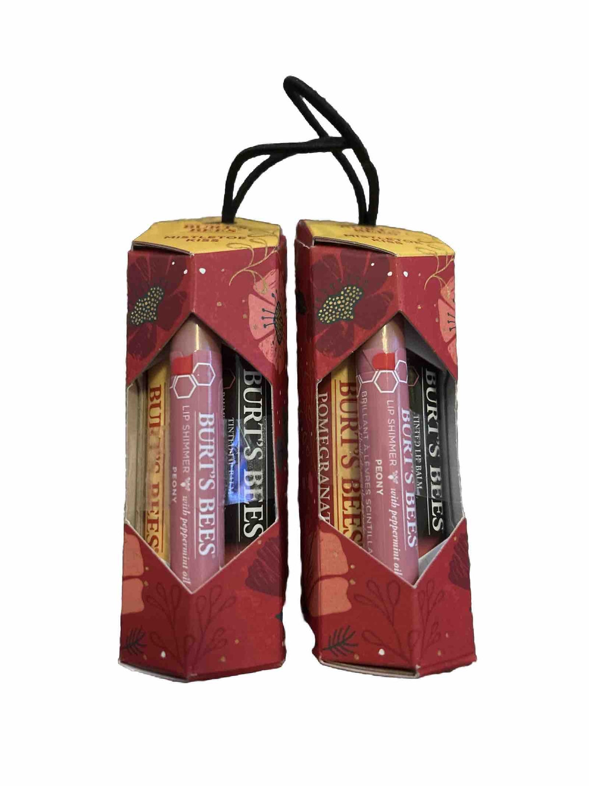 Lip Balm Set - Burt's Bees Mistletoe Kiss Pomegranate Hibiscus & Peony, 6 Count