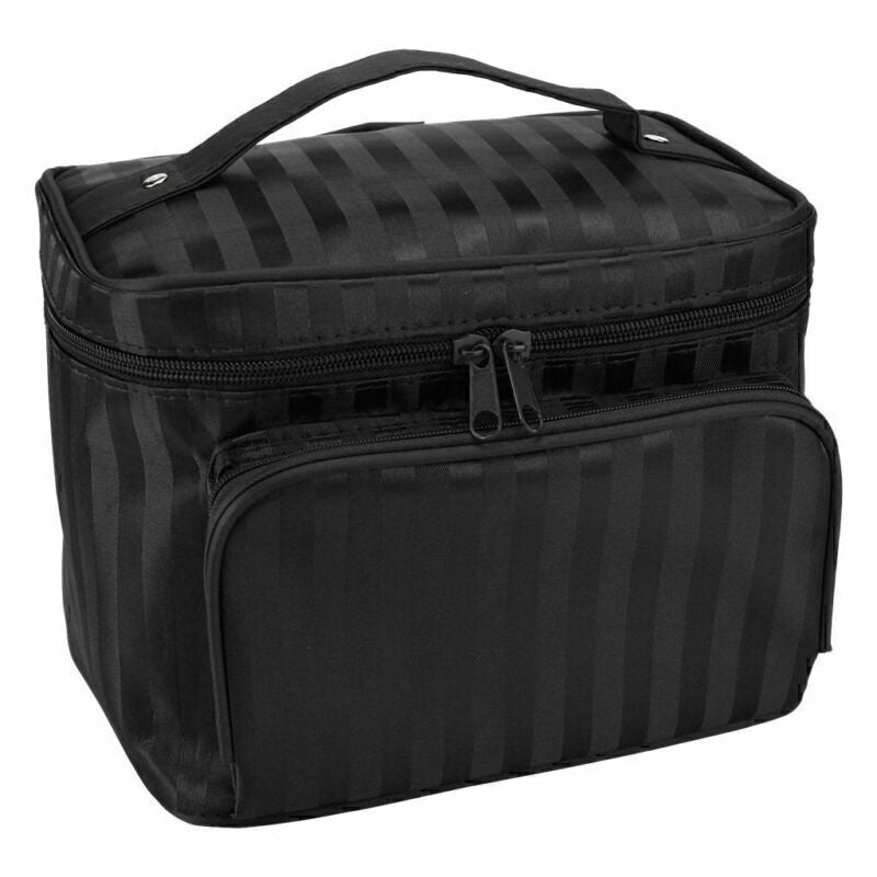 Large Cosmetic Makeup Bag Organizer Travel Kit with Handle and Multiple Pockets