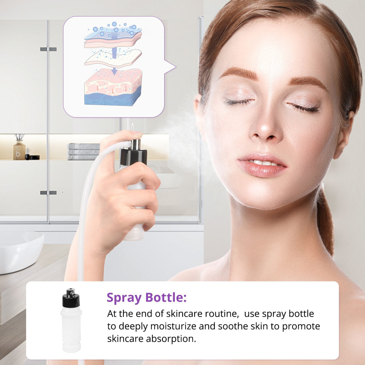 3-in-1 Mini Diamond Microdermabrasion Facial Peel Spray Machine US