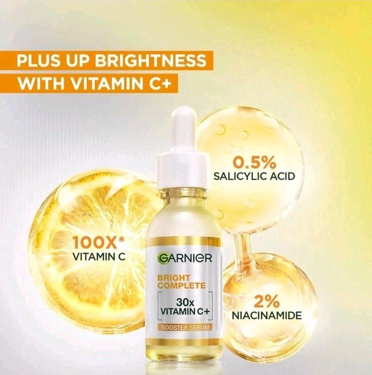 Garnier Bright Complete Vitamin C Face Serum 50ml - Brightening & Dark Spot Fading