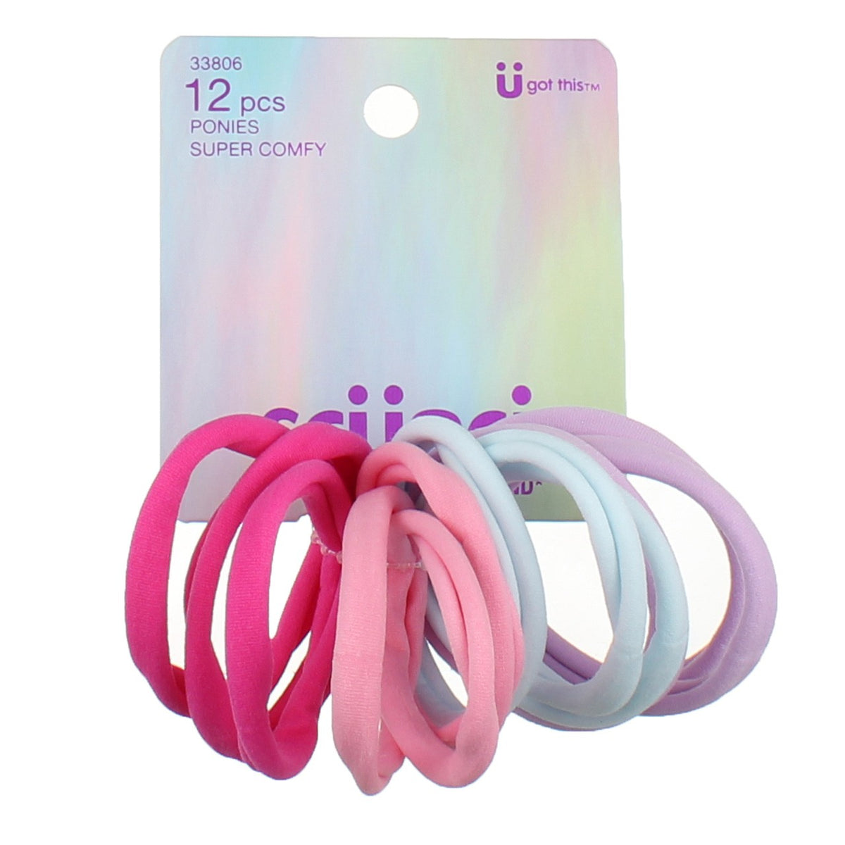 2 Pack Scunci U Got This Super Comfy Ponytailers, Assorted, 12 Ct