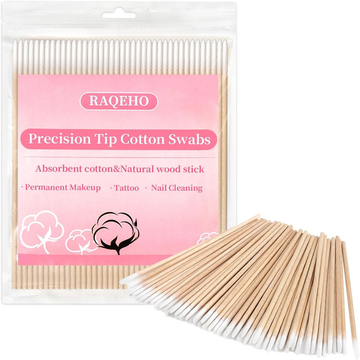 Disposable Precision Cotton Swabs 200PCS - Fine Tip for Beauty & Electronics