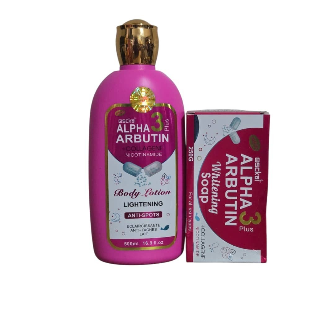 Alpha Arbutin 3 Plus Niacinamide Body Lotion & Soap Set 500ml Collagen