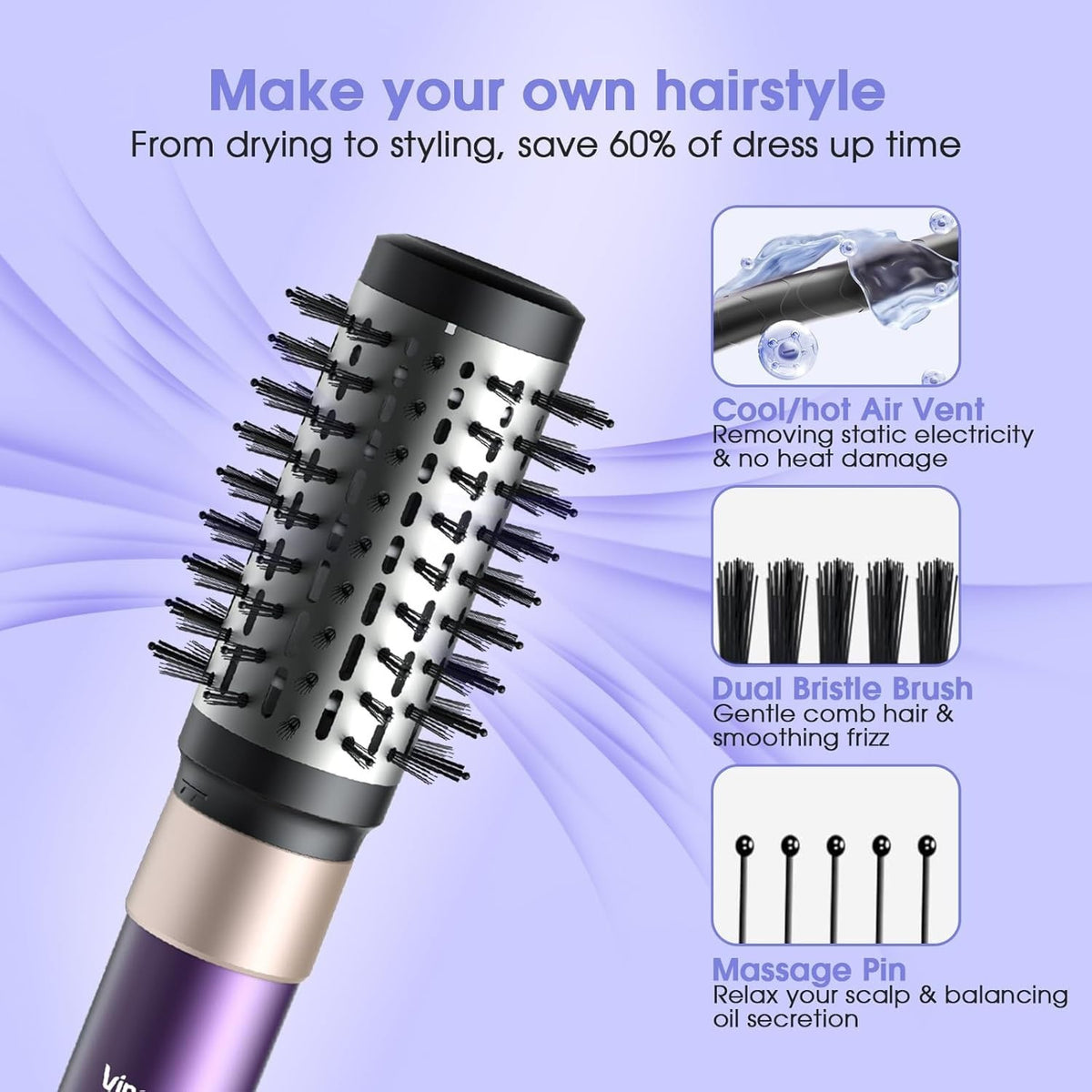 7-in-1 Hair Dryer Brush Set - Auto Curling, Straightening & Volumizing