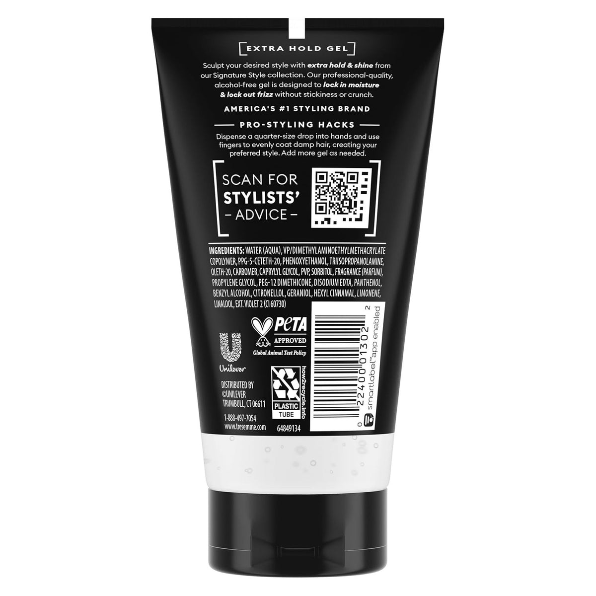 Alcohol-Free Extra Hold Hair Gel 5 oz Unscented - Strong Styling & Frizz Control