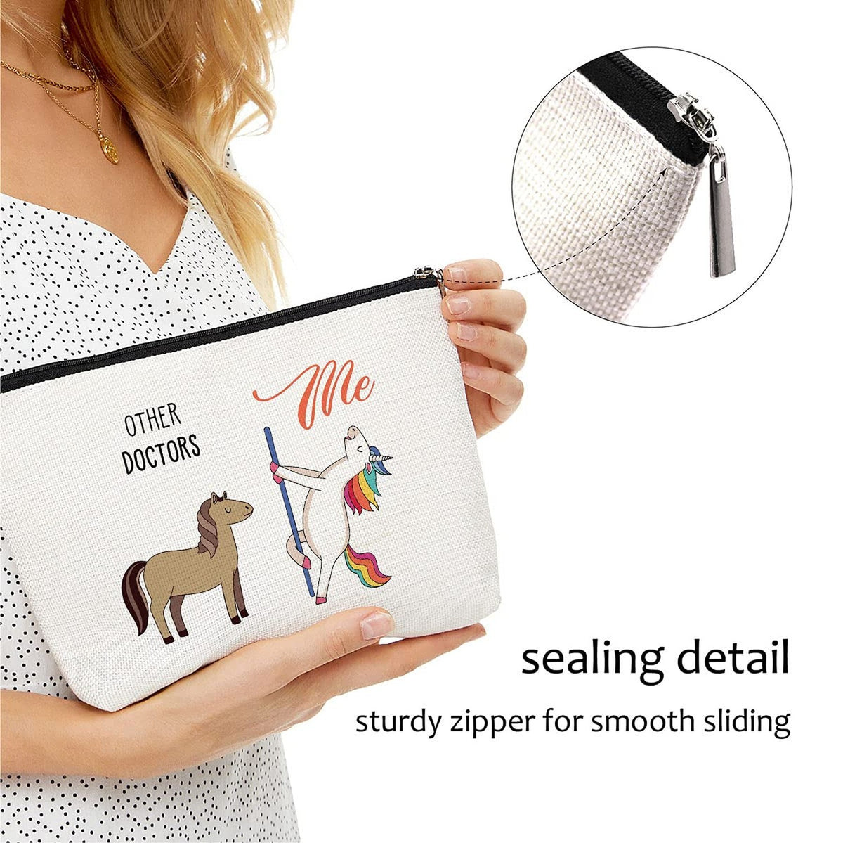 Waterproof Makeup Bag for Women - Doctor Gift Tote with Zipper
