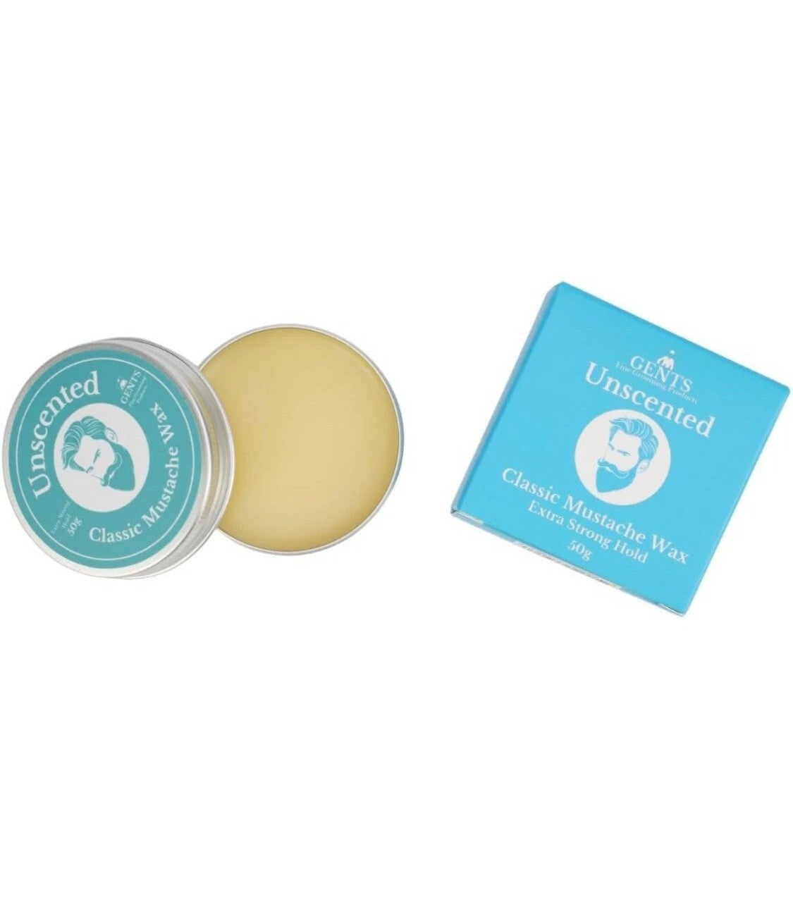 Strong Hold Mustache Wax Tin 1.7Oz Fragrance-Free Travel Grooming