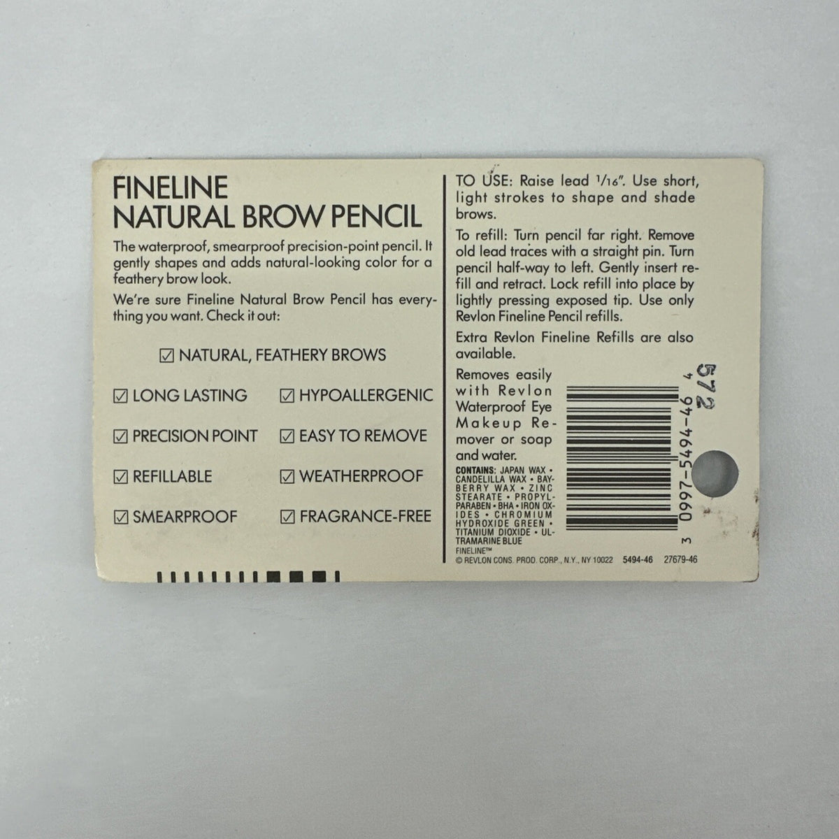 Vintage Revlon Fineline Natural Brown Pencil with 4 Refills - NOS Makeup