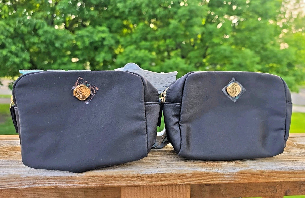 Black Cosmetic Makeup Bag Zip Pouch for Travel and Storage