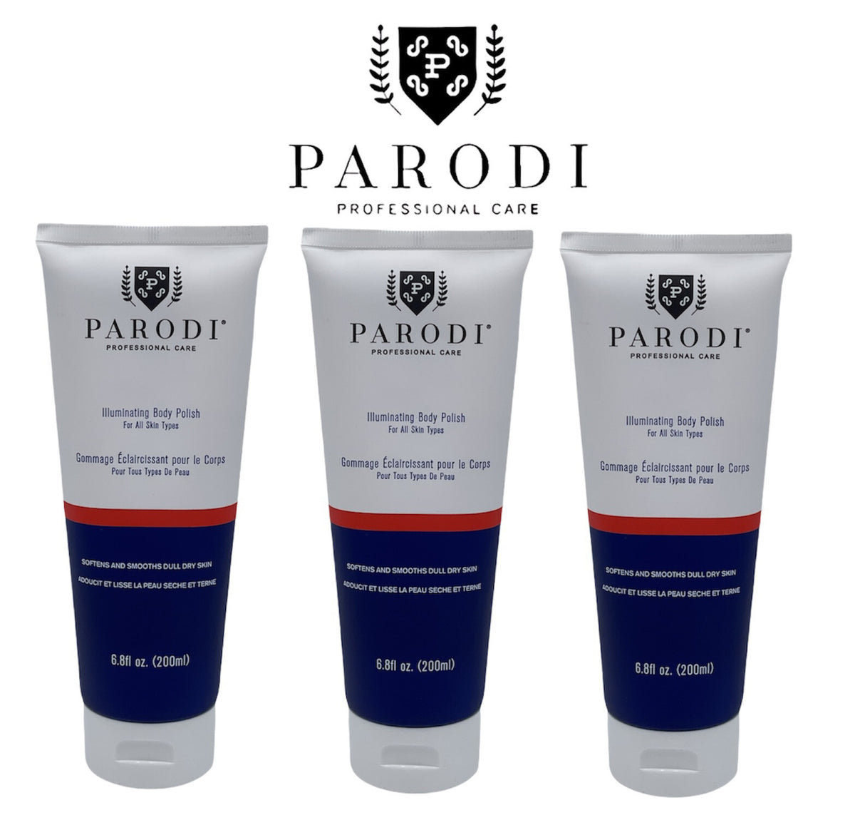 3 Pack Parodi Swiss Illuminating Body Polish 6.8 oz Exfoliating Scrub