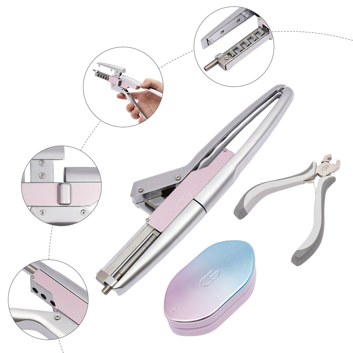 Hair Extension Connector Tool Kit No-Trace for Seamless Human Hair Extensions